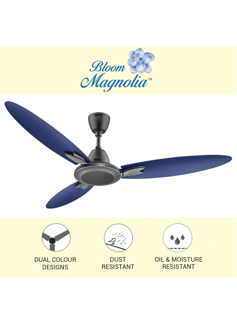 USHA Bloom Magnolia 1250mm|BEE Star Rated | Goodbye Dust Ceiling Fan | 2 Year Warranty | (Sparkle Grey & Blue) Pack of 1 - Image 5